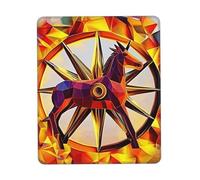 Customized Flame War Horse Mouse Pad - Unique Design for Gaming & Office, Full-Color Print, Non-Slip Rubber Base, Perfect for Laptop & Computer Desks