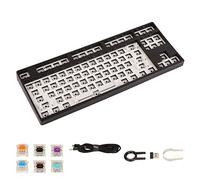 Customized Gaming Keyboard, ABS Aluminum Alloy 87-Key Mechanical Keyboard DIY Kit 3000mAh Battery Widely Compatible for PC (Black)