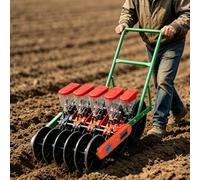 Customized Hand-Push Garden Seeder, Manual Vegetable Planter with 1-6 Column Options, Precision Sowing Equipment for Radish, Kale & Onion Via Tailored Seed Wheels in Small Plots