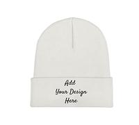Customized Hat Slouch White Beanie Add Your Design Here Warm Beanie Cap