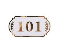 Customized House Numbers Plaques Sign Acrylic Plaque Personalized Home Address Modern Horizontal Door Number Stick on Room Numbers Plate for Outside Mailbox Office Hotel Classroom (Style 6)