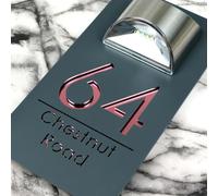 Customized House Sign Solar LED Light Modern Residential Address Sign Printing Address Plaque Street Name Door Plates (Gray + Pink)