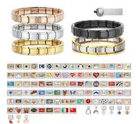 Customized Italian Charm Bracelet - Choose a Starter with 10PS Charms,Personalized Gifts for Women,Men,Love,Mom,Daddy,Friends