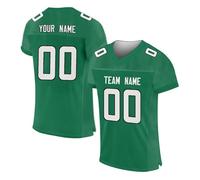 Customized Jersey for Men Women American Football Style T Shirts Personalized Printed Team Name & Number Sport Tops Oversized Polyester Tees Breathable Moisture Wicking Tee Shirts for Women Green