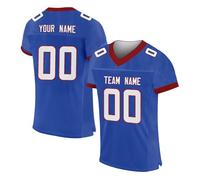 Customized Jersey for Men Women American Football Style T Shirts Personalized Printed Team Name & Number Sport Tops Oversized Polyester Tees Breathable Moisture Wicking Tee Shirts for Women Blue