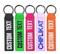 Customized Keyrings,1PCS Personalised Embroidered Name Number Key Tags, ID Identifiers Keyrings Labels with Clip for Motorcycle Keys, Travel Bag, Biker, Baggage Tags to Quickly Spot Luggage Suitcase