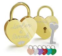 Customized Love Lock - Personalized Engraved Heart Padlock with Keys for Bridge, Anniversary, Wedding, Valentine's Gift for Couples, Him, Her, Husband, Wife
