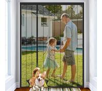 Customized Magnetic Fly Screens for Doors, Side Opening Fly Screens for Doors, Anti Mosquito Mesh Curtain,with Powerful Magnets and Full Frame Magic Tape, Keep Fly Bug Out