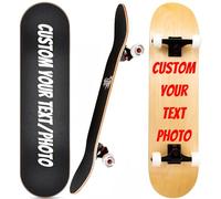 Customized Maple Skateboard for Teenage Men and Women Street Strolling, Upload Pictures/Text to Customize Personalized Skateboard for Beginners,31"x8"