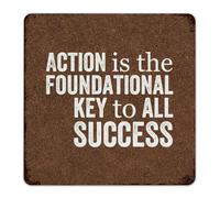 Customized Metal Signs Action Is The Foundational Key to All Success Home Décor Aluminum Tin Signs for Pubs Club Dining Room Office Art Poster Gift for Home 12x12 Inch
