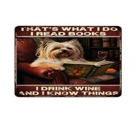 Customized Metal Tin Sign That's What I Do I Read Books I Drink Wall Decorations Garage Signs for Terrace Garden Dining Room Book Lover Readers Writers Librarian Art Poster Gift for Bathroom 12x18