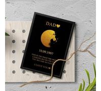 Customized Moon Photo Frame Moon Phase Wall Art Personalized Birthday Gift The Day You were Born Gift Star Map by Date Mother's Day Gift (A3)
