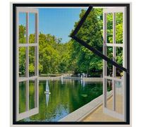 Customized Mosquito Window Nets, Self-Adhesive Insect Mesh Curtain, Fly Mosquito Net, Heavy Duty Bug Mesh Curtain, Removable and Washable, with Full Frame Magic Tape