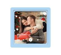 Customized Music Fridge Magnets - Personalized Album Fridge Magnet - Song & Background Color Custom - Music Gifts for Christmas Anniversary (Blue)