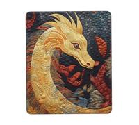 Customized Mystical Dragon Quilt Mouse Pad - Unique Design for Gaming & Office, Full-Color Print, Non-Slip Rubber Base, Perfect for Laptop & Computer Desks