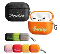 Customized Name Case for AirPods Pro 3rd Gen with Keychain Add Your Personalized Signature Text Luxury Leather Full Body Shockproof Protective Cover for Air Pods Pro 3 Wireless Charging Gift for Him