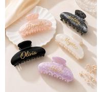 Customized Name Hair Claw Clip For Women, Personalized Engraved Large Hairs Clamps, Non-Slip Strong Hold Hair Accessories, Custom Bridesmaid Proposal Gift For Her, Wedding Party Favors