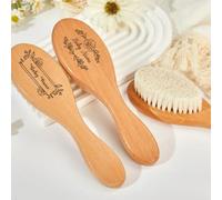 Customized Newborn Name Wool Brush Wooden Comb Personalized Baby Hair Brush Head Portable Comb Bath Hair Brush