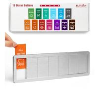 Customized Office Door Sign with Slider 7 Zones, 13 Interchangeable Status Options, Do Not Disturb, In a Meeting, Out of Office, DIY Privacy Indicator for Public Area, Brushed Silver 11.2x3.15