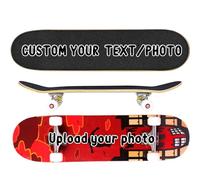 Customized personalized skateboard, 31 "x8" standard skateboard, beginner children, teenagers, adult skateboard, can upload pictures or text
