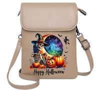 Customized Phone Bags Personalized Small Bags with Pocket Halloween Pumpkin Ghost Bat Haunted Cemetery Witch Skeleton Classic Outfit Elegant Gift for Mother's Day