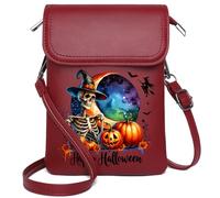 Customized Phone Bags Personalized Small Bags with Pocket Halloween Pumpkin Ghost Bat Haunted Cemetery Witch Skeleton Classic Outfit Elegant Gift for Mother's Day