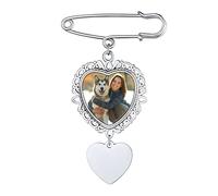 Customized Photo Charm for Bridal Memorial Bouquet Jewelry Memory Pin for Groom Memory Charms Passed Away