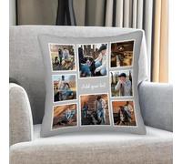 Customized Photo Pillowcase with Text, Personalized Square Throw Cushion Cover for Family, Friends, Couples, Gift for Birthday, Christmas, Anniversary