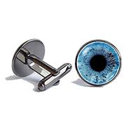 Customized Picture Cufflinks,Blue Eye Cufflinks Eye Jewelry Eye Cuff Links Father Gift Steampunk Cufflinks Human Eyes Blue Eye Gothic Cufflinks Eyeball Cufflinks Scary,Gift of Love