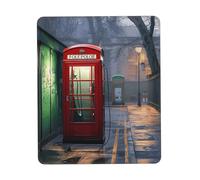 Customized Red telephone booths on the streets of London Mouse Pad - Unique Design for Gaming & Office, Full-Color Print, Non-Slip Rubber Base, Perfect for Laptop & Computer Desks