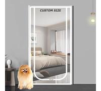 Customized Size Cat Proof Screen Doors for Bedroom Kitchen Patio Balcony, Self-Adhesive Fly Screen Anti-Mosquito Insect Netting with Double-Side Zipper (Custom Size)