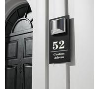 Customized Solar-Powered Door Sign with LED Light, Weatherproof, Custom House Number for Day & Night Visibility, Easy Installation(15x28 cm)