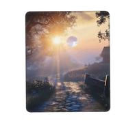 Customized Sunset Moon Path Mouse Pad - Unique Design for Gaming & Office, Full-Color Print, Non-Slip Rubber Base, Perfect for Laptop & Computer Desks