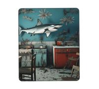 Customized The shark in the background of the old kitchen Mouse Pad - Unique Design for Gaming & Office, Full-Color Print, Non-Slip Rubber Base, Perfect for Laptop & Computer Desks
