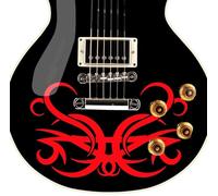 Customized Tribal War Decal Sticker for Guitars & Basses 6 Colour Options. (Red)