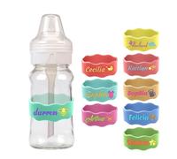 Customized Water Bottle Name Bands,Personalized Silicone Baby Bottle Labels,Reusable Waterproof Name Bands,Laser Engraved Water Bottle Name Labels,Baby's Mug Grip Strap,Suitable for Daycare