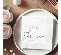 Customized Wedding Cocktail Napkin - Elegant Custom Mr And Mrs Wedding Napkins, Personalized Bridal Shower Monogram Napkins, Dinner Tablescape Supplies, Fancy Anniversary Decor