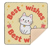 Customized Wishes Cartoon Cute White Cat Large Non-Slip Baby Gym Play mat for Floor Cozy Breathable Foldable Baby Play Tummy Time Mat for Baby Kids Toddlers Infants, 50'' x 50''de actividades para