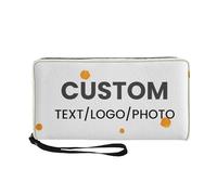 Customized Women's Leather Wallet, Personalized Picture/Text/Logo Zippered Handbag, Mother's Day Birthday Anniversary Valentine's Day Gift