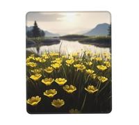 Customized Yellow Flower Sea Mouse Pad - Unique Design for Gaming & Office, Full-Color Print, Non-Slip Rubber Base, Perfect for Laptop & Computer Desks
