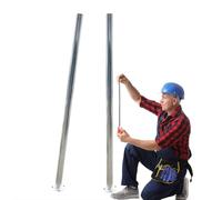 CustomizedGalzed 63" Round Street Sign Post 2 Pack Fence Post for Garden Yard Parking Street (Diameter 2"/5cm)