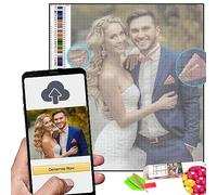 CustomizeFactory Custom Diamond Paint/Painting Kits for Adults 5D DIY Personalized Diamond Art Photo Custom Your Own Picture,Customized Rhinestone Painting with Round/Square Beads (Any Size)