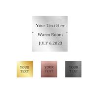 CustomizeFactory Personalized Square 2" Stainless Steel Nameplate, Engraved & Customized, Formal Style