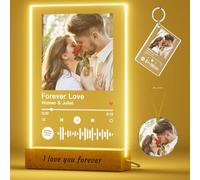 CustomKing Custom Spotify Plaque - Personalized Song Plaque with Picture - Modern Acrylic 152.4mm x 228.6mm x 2.5mm Night Light for Him Her - Valentines Day Anniversary