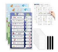 CustomMaster 3 in 1 Bedtime/Morning/Daily Chore Chart for Kids, Magnetic Routine Chart for Kids, Visual Schedule for Kids Toddlers, Funny Kids to Do List ADHD Tools for Kids