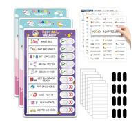 CustomMaster 3 in 1 Bedtime/Morning/Daily Routine Chart, Magnetic Chore Chart, Visual Schedule for Toddlers, Funny To-Do List for ADHD Children