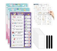 CustomMaster 3 in 1 Bedtime/Morning/Daily Routine Chart, Magnetic Chore Chart, Visual Schedule for Toddlers, Funny To-Do List for ADHD Children