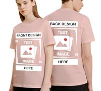 CustomSolo Custom T Shirt with Photo Text, Unisex Double-Sided Personalised T Shirt for Men & Women, Customised Shirt for Gifts, Company Logo, Family, Special Activity, Birthday, 100% Cotton