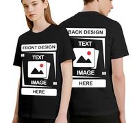CustomSolo Custom T Shirt with Photo Text, Unisex Double-Sided Personalised T Shirt for Men & Women, Customised Shirt for Gifts, Company Logo, Family, Special Activity, Birthday, 100% Cotton