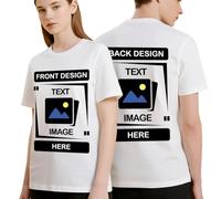 CustomSolo Custom T Shirt with Photo Text, Unisex Double-Sided Personalised T Shirt for Men & Women, Customised Shirt for Gifts, Company Logo, Family, Special Activity, Birthday, 100% Cotton